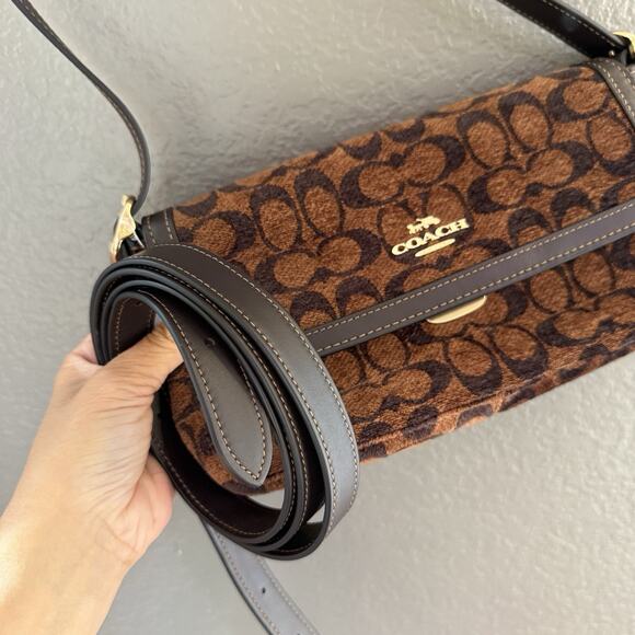 Coach Etta Small Flap Shoulder Bag in Signature Chenille CCV65 Fall Release - Picture 10 of 12